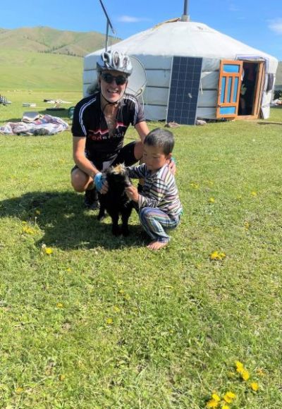 Ged Browne Cycling on the  tour with redspokes